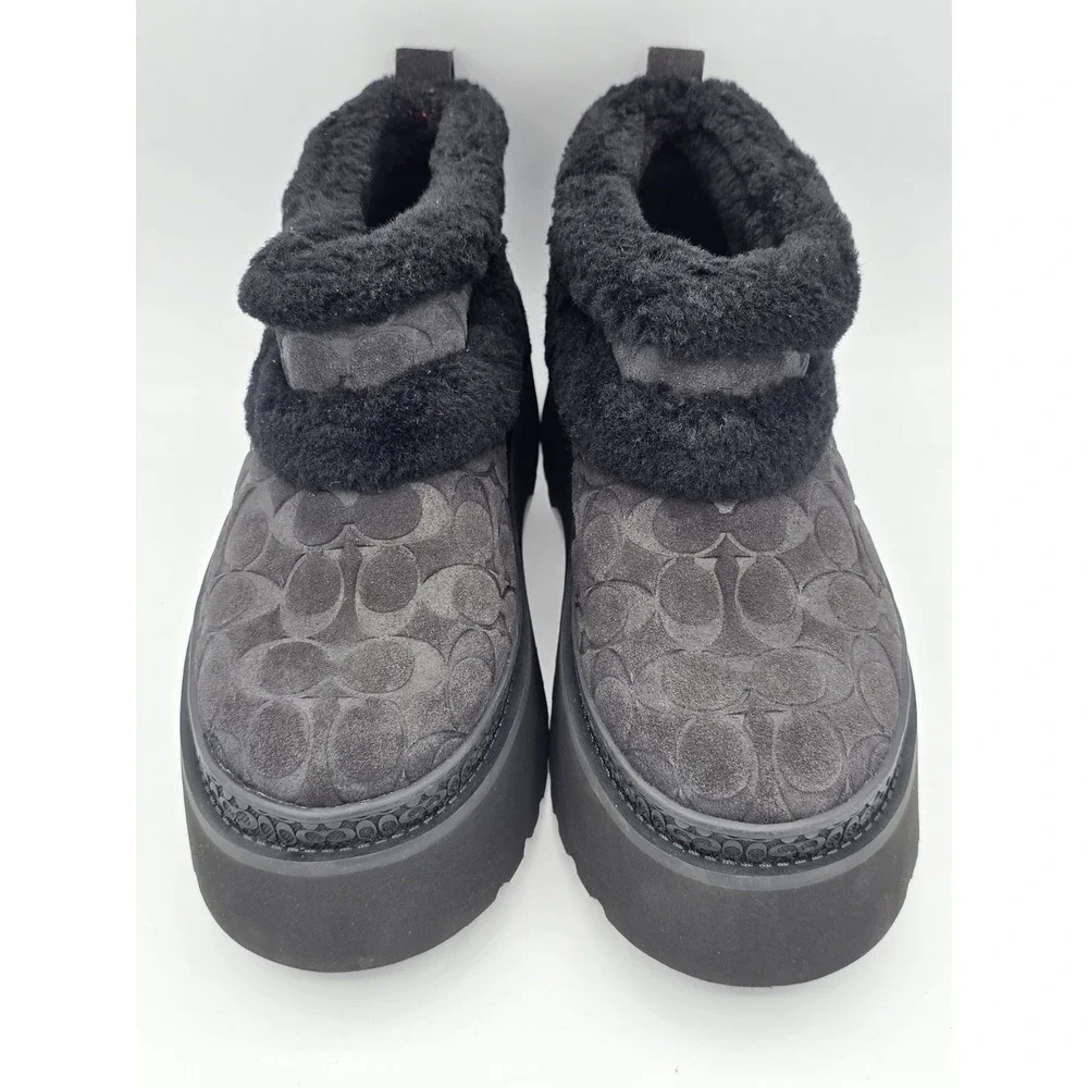 Coach Women's Christina Shearlilng Bootie - Black - Sherpa Lined UGQ Sz‎ 8B